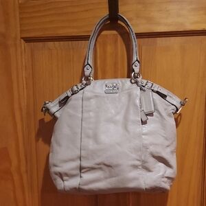 Coach Light Gray Leather Shoulder Bag